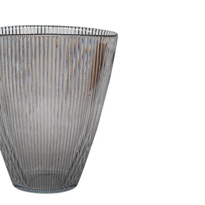 Ribbed Charcoal Vase