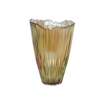 Vase en verre moka ondulé 2
