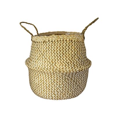 Seagrass White Chevron Sustainable Lined Basket