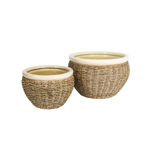 Set of 2 Sustainable Seagrass Pot Covers