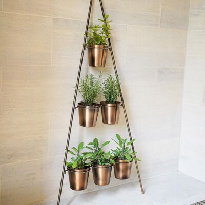 Soporte de pared vertical con jardineras