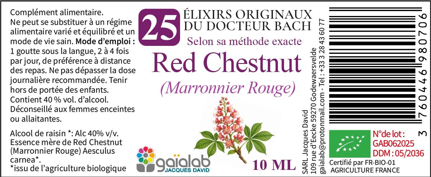 Red Chestnut (Marronnier rouge) - Fleur de Bach BIO*