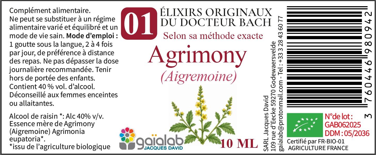 Agrimony (Aigremoine) - Fleur de Bach BIO*