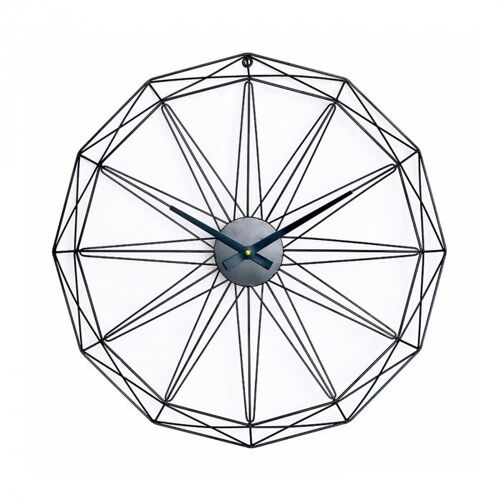 Reloj de pared decorativo geométrico Negro THINIA HOME