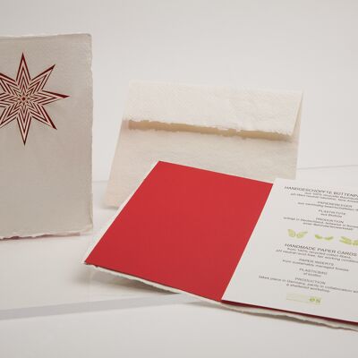 Poinsettia - folded card made of handmade paper