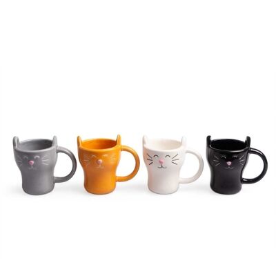 Servizio da caffè, Meow!, x4, colori assortiti, ceramica