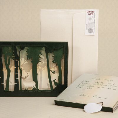 Cervo nella foresta - Carta ritagliata