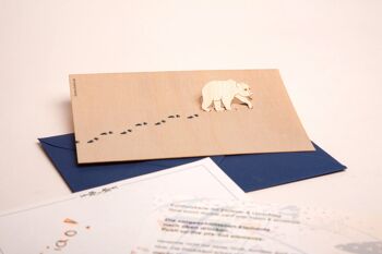 Ours - carte de voeux en bois avec motif pop-up 1