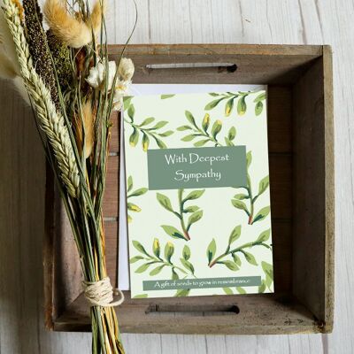 Greeting Card With A Gift Of Seeds - Deepest Sympathy