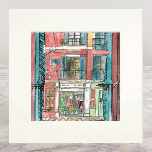 Mounted Print - Ladies Clothes Shop