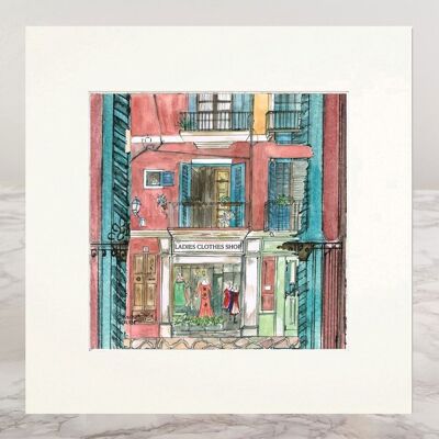 Mounted Print - Ladies Clothes Shop