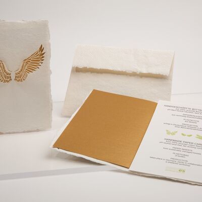 Angel wings - folded card made of handmade paper