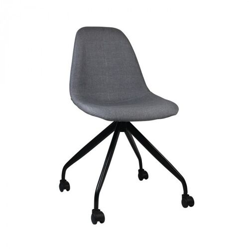 Silla de oficina básica tapizada de color gris 53*53*96/96cm THINIA HOME