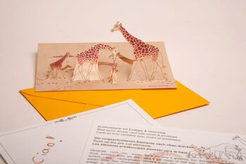 Vous êtes enfin là aussi! - Carte de voeux en bois avec motif pop-up 1