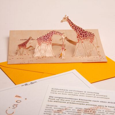 You're finally here too! - Wooden greeting card with pop-up motif