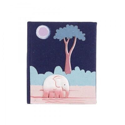 Quaderno colorato con sterco di elefante piccolo - blu