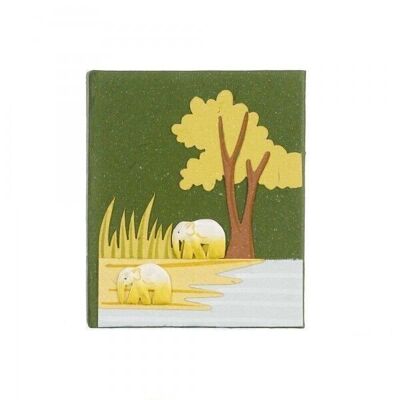 Colourful Small Elephant Dung Notebook - Green