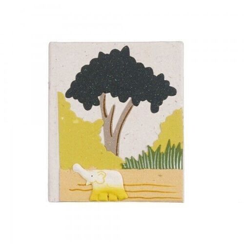 Colourful Small Elephant Dung Notebook - Natural