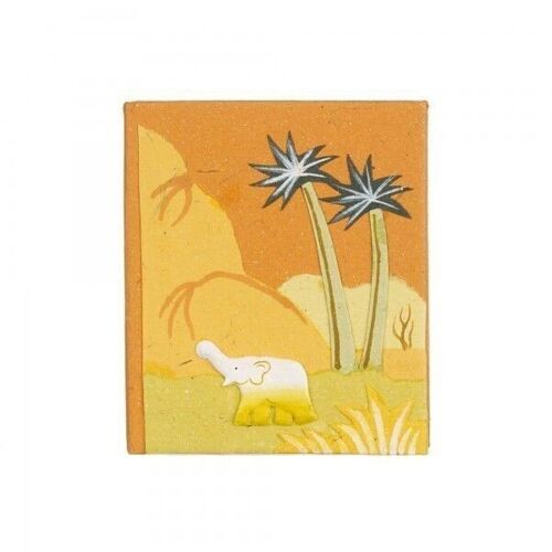 Colourful Small Elephant Dung Notebook - Orange