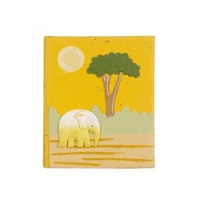 Quaderno colorato con sterco di elefante piccolo - giallo