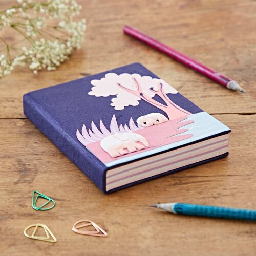 Colourful Medium Elephant Dung Notebook - Blue