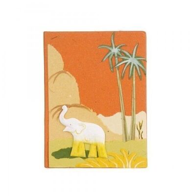 Carnet de notes moyen en bouse d&#39;éléphant coloré - Orange