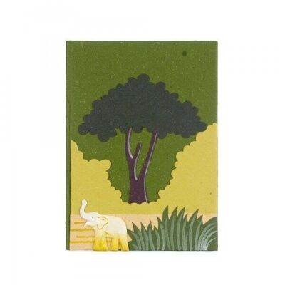 Colourful Large Elephant Dung Notebook - Green