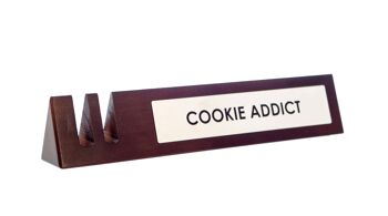 Panneau de bureau en bois - Cookie Addict 4