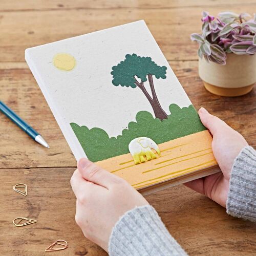 Colourful Large Elephant Dung Notebook - Natural