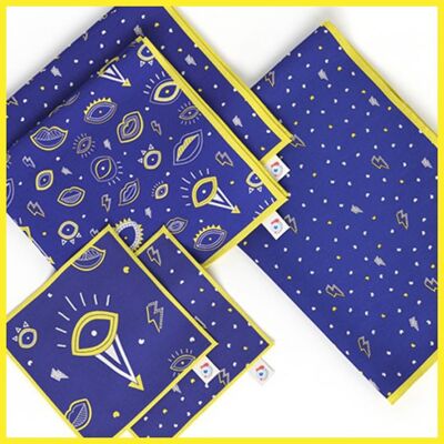 The Coco d&#39;Amour BIG BANG pack – 1 tea towel / 2 table napkins / 2 aperitif napkins