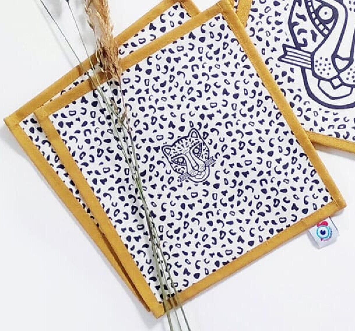 Cocktail-Aperitif-Serviette – La p'tite Grrrminette – Ocker