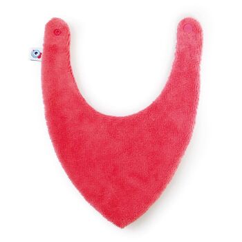 BAVOIR bandana fille bébé naissance coton éponge de bambou corail rose à fleurs 0-9mois 2