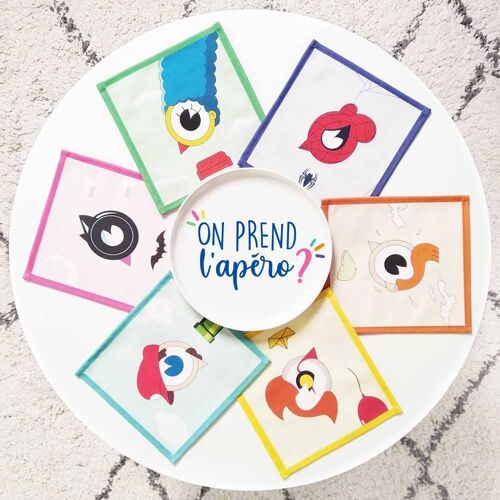 6 SERVIETTES apéro COCO POP 16x16cm