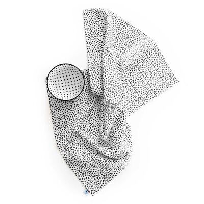 Cotton kitchen towel - L&#39;Élégrrrant savane 43 x 63 cm - Black & white