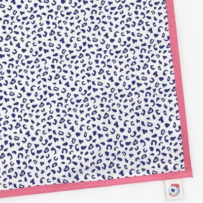 Cotton kitchen towel - L&#39;Élégrrrant turquoise 43 x 63 cm - Pink