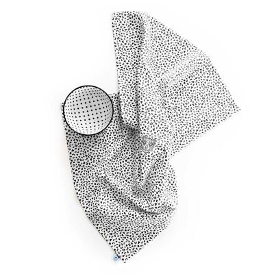 Cotton kitchen towel - L&#39;Élégrrrant rose 43 x 63 cm - Black & white