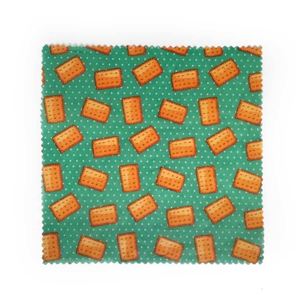BEE WRAP fatto in casa in Francia, taglia S 18x18 cm motivo biscotto piccolo