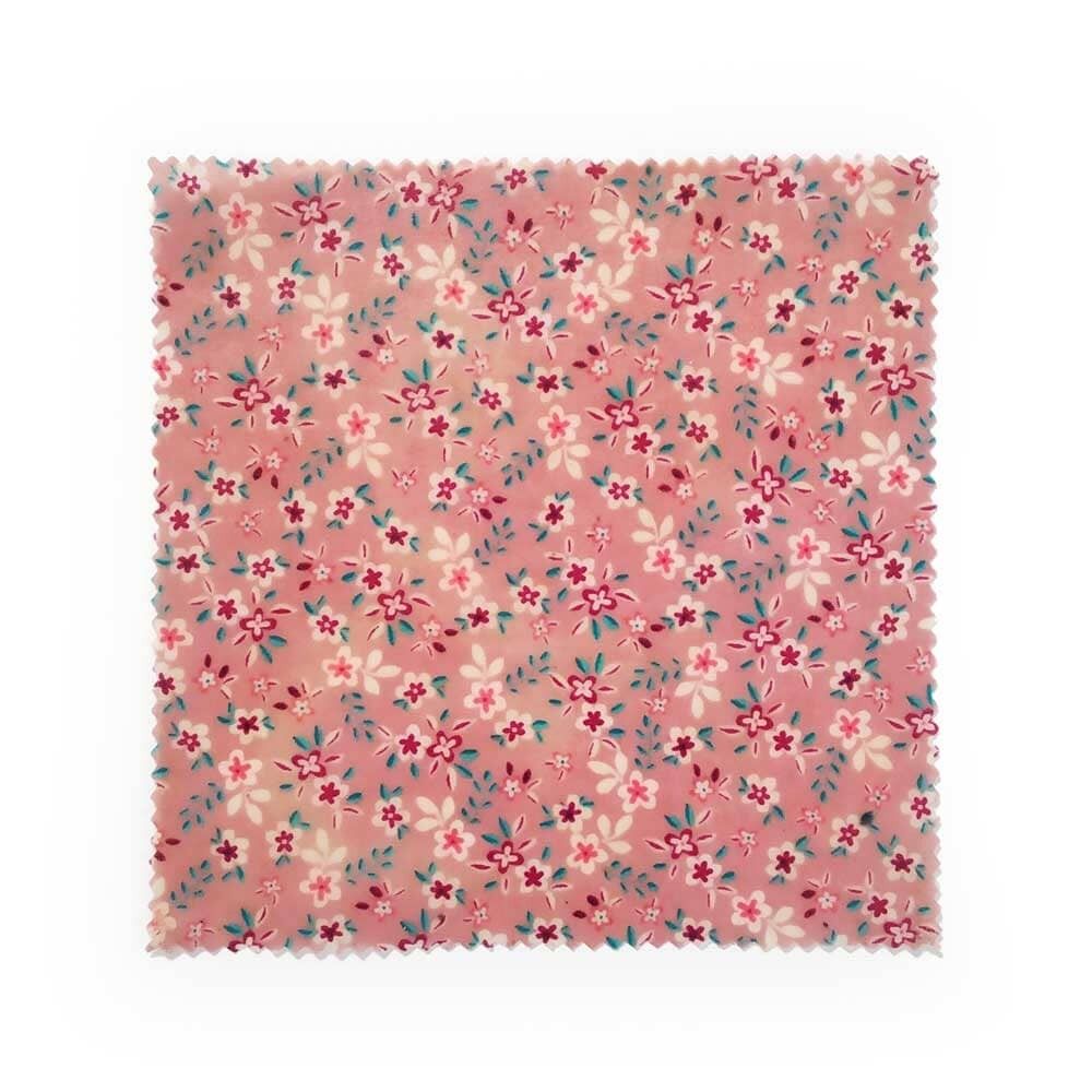 BEE WRAP fatto in casa in Francia, taglia S 18x18 cm motivo floreale rosa