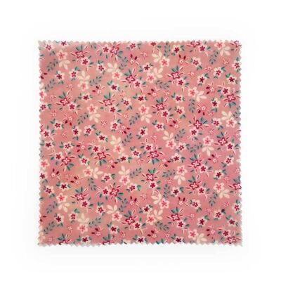 BIENENWICKEL in Frankreich hergestellt, Größe S 18x18 cm rosa Blumenmuster