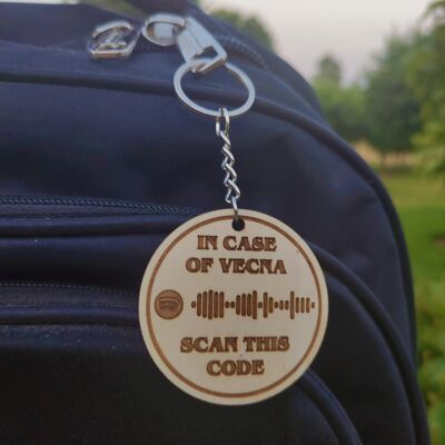 Im Fall von Vecna Wooden Keyring Personalised, Stranger Things 4 Series inspirierter Schlüsselanhänger, personalisieren Sie mit Ihrer Lieblingsmusik