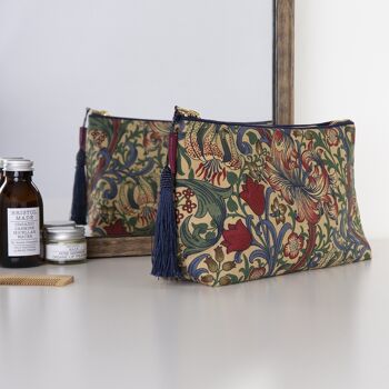 Trousse de toilette de créateur en William Morris Golden Lily 2