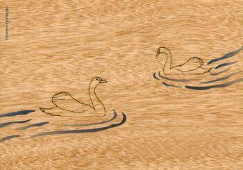 Swan - carte de voeux en bois avec motif pop-up 2