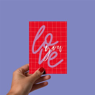 Postkarte Love you, 5er-Pack