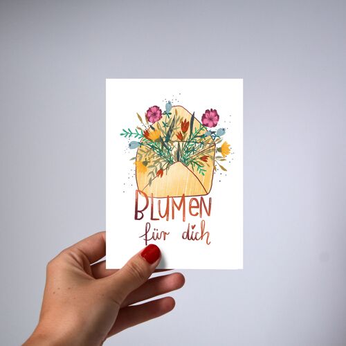 Postkarte Blumen für dich, 5er-Pack