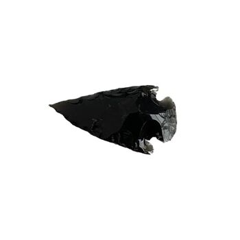 Pointe de flèche à facettes, 3-4 cm, obsidienne noire 2