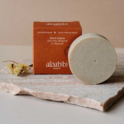 Ultra moisturizing soap with aloe vera - ghassoul and rosemary 100g