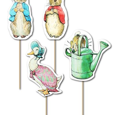 Cupcake-Topper mit klassischen Peter Rabbit™-Figuren