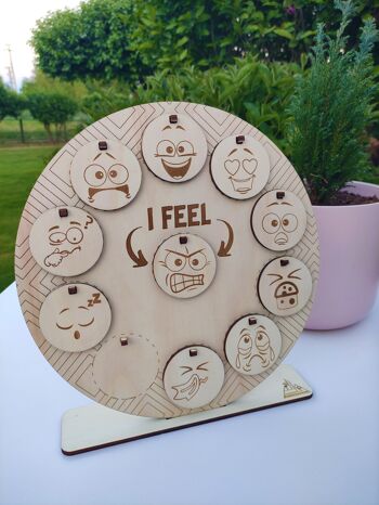Cercle des émotions en bois, tableau des sentiments, jouet Montessori pour que les enfants expriment leurs sentiments, tableau des émotions Waldorf, jouet éducatif en bois pour enfants 1