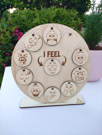 Cercle des émotions en bois, tableau des sentiments, jouet Montessori pour que les enfants expriment leurs sentiments, tableau des émotions Waldorf, jouet éducatif en bois pour enfants 2