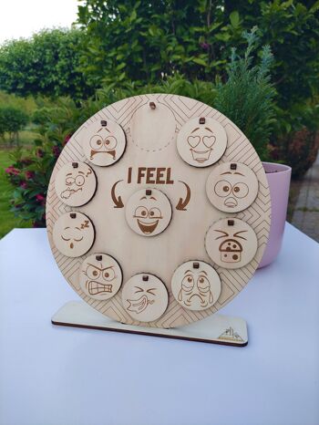 Cercle des émotions en bois, tableau des sentiments, jouet Montessori pour que les enfants expriment leurs sentiments, tableau des émotions Waldorf, jouet éducatif en bois pour enfants 3